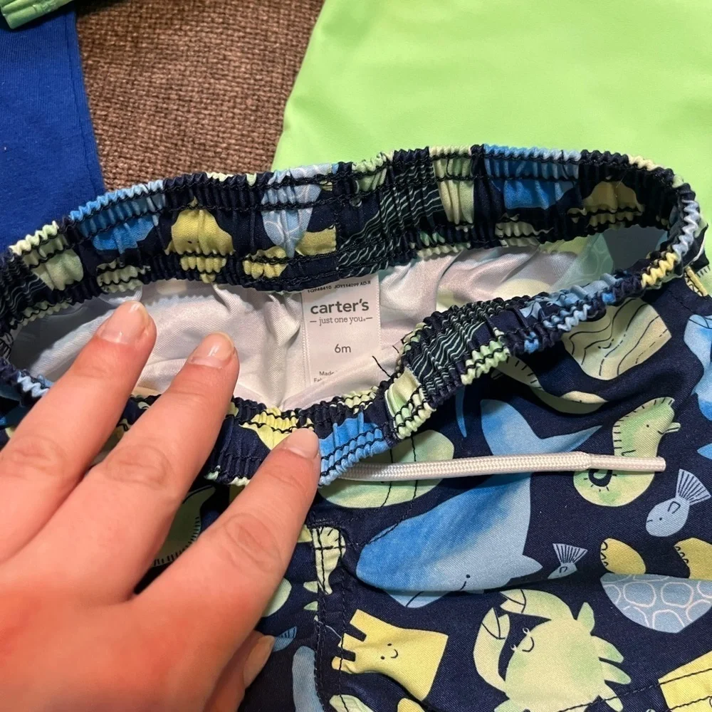 6 Months Baby Swim Set with Sea and Whale Design & NWT Shark T-shirt